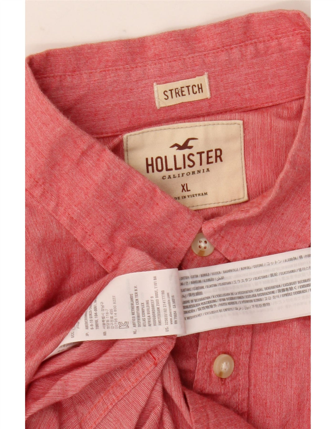 HOLLISTER Chemise Homme XL Rouge Coton