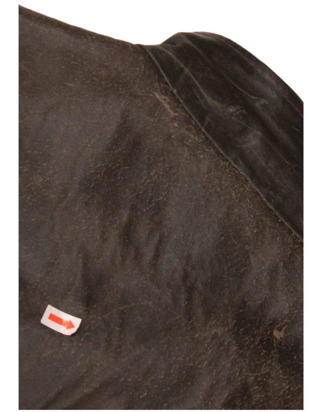 VINTAGE Veste en cuir à manches 3/4 femme UK 14 Cuir marron moyen