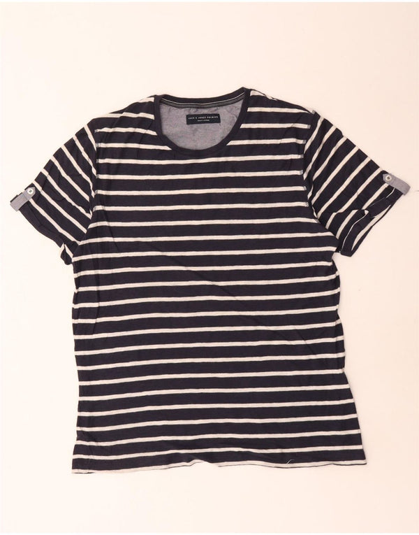 Jack & Jones T-Shirt Homme Haut Large Bleu Marine Rayé