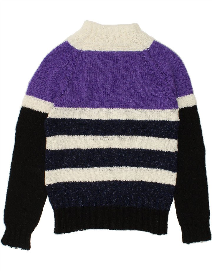 VINTAGE Womens Turtle Neck Jumper Sweater UK 14 Medium Multicoloured Vintage Vintage and Second-Hand Vintage from Messina Hembry 