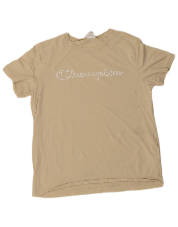 Champion T-shirt graphique pour femme UK 20 2XL Beige Coton