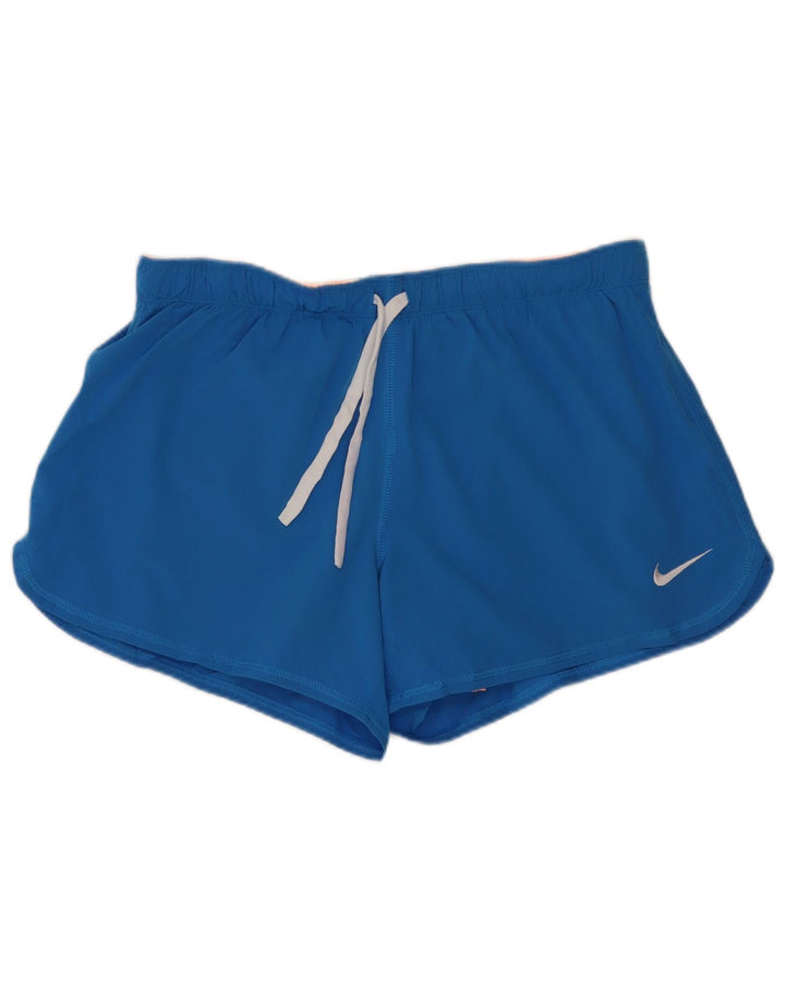 Nike Short de sport régulier pour femme UK 14 Bleu moyen Polyester Sports