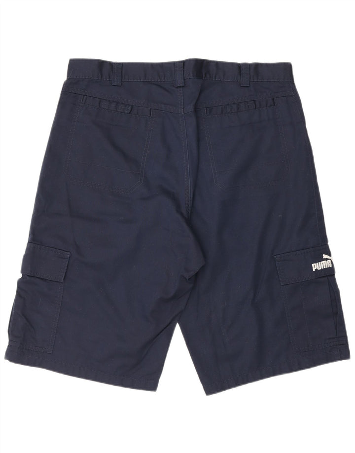 PUMA Short Cargo Homme Moyen W32 Bleu Marine Coton