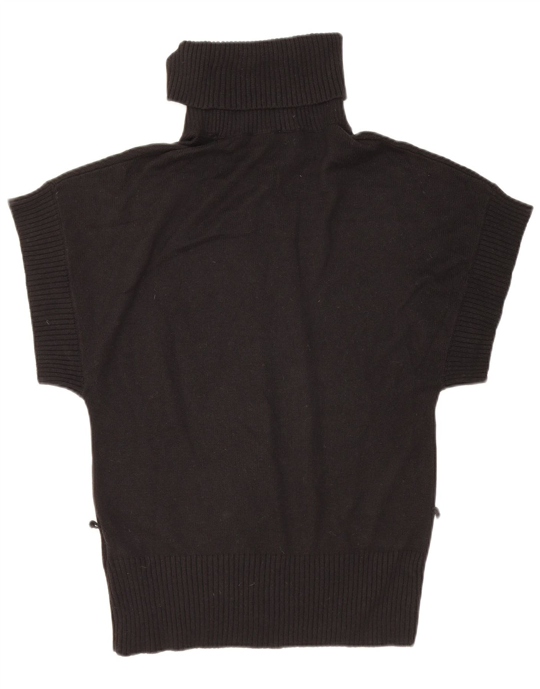 Oasis Pull à manches courtes et col roulé pour femme UK 12 Noir moyen