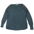 Oasis Pull surdimensionné à col bateau pour femme UK 10 Small Bleu Viscose