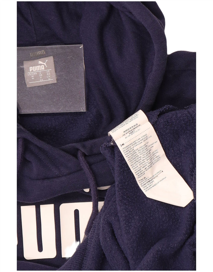 PUMA Pull à capuche graphique pour femme UK 12 Bleu marine moyen Polyester