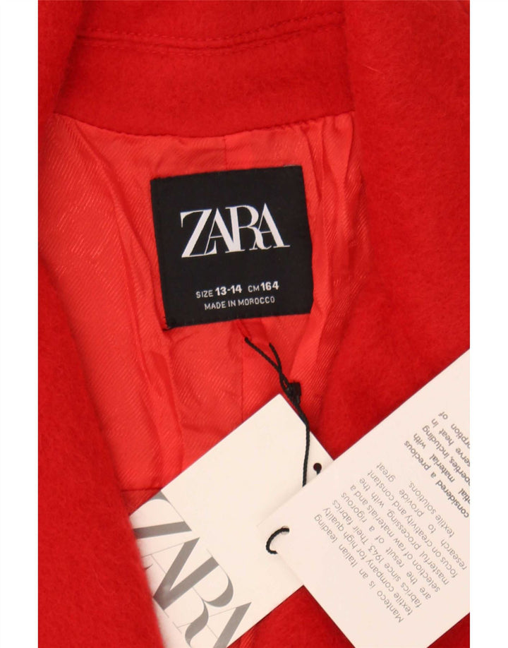 Zara Veste Blazer Croisée Fille 13-14 ans Laine Rouge