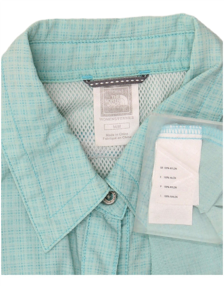 THE NORTH FACE Chemise à manches courtes pour femme UK 14 Medium Turquoise Check