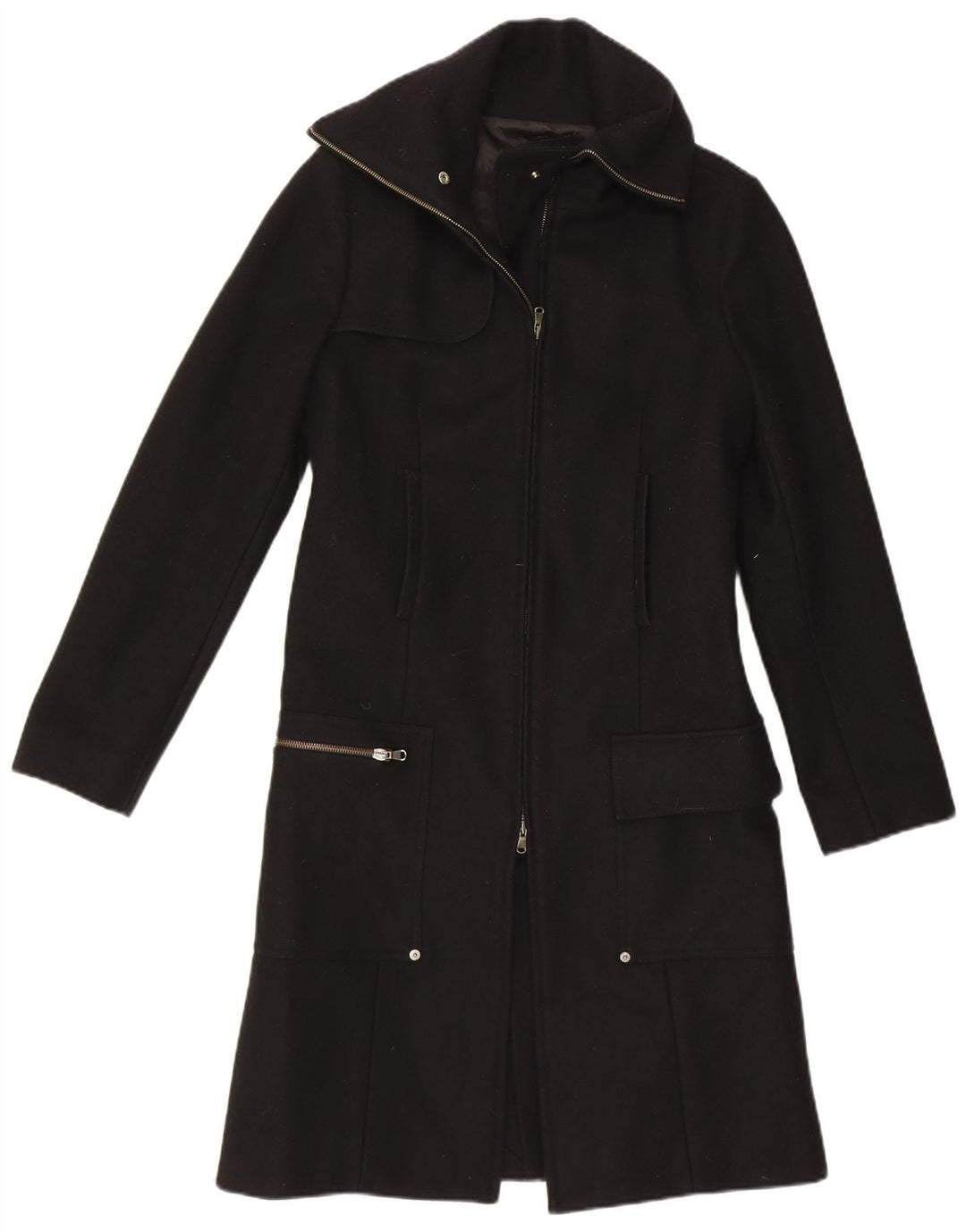 PATRIZIA PEPE Womens Firenze Overcoat IT 44 Medium Black Wool