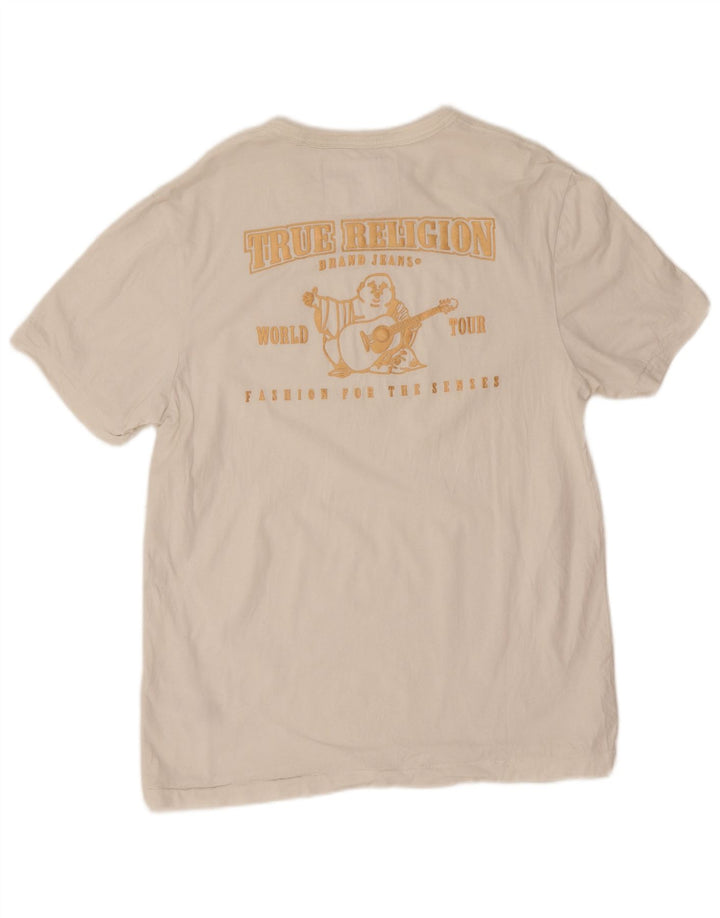 True Religion T-Shirt Graphique Homme Blanc Moyen Coton