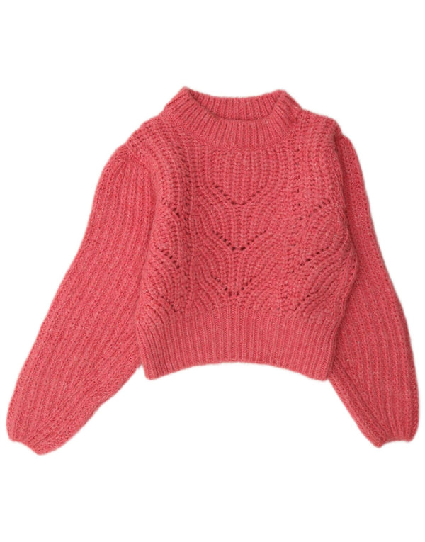 Topshop Pull Femme UK 10 Petit Acrylique Rose