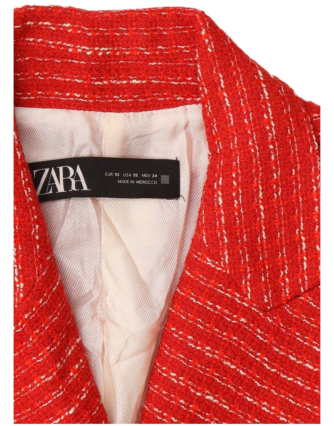 Zara Womens Double Breasted Blazer Jacket UK 6 XS Rouge Rayé