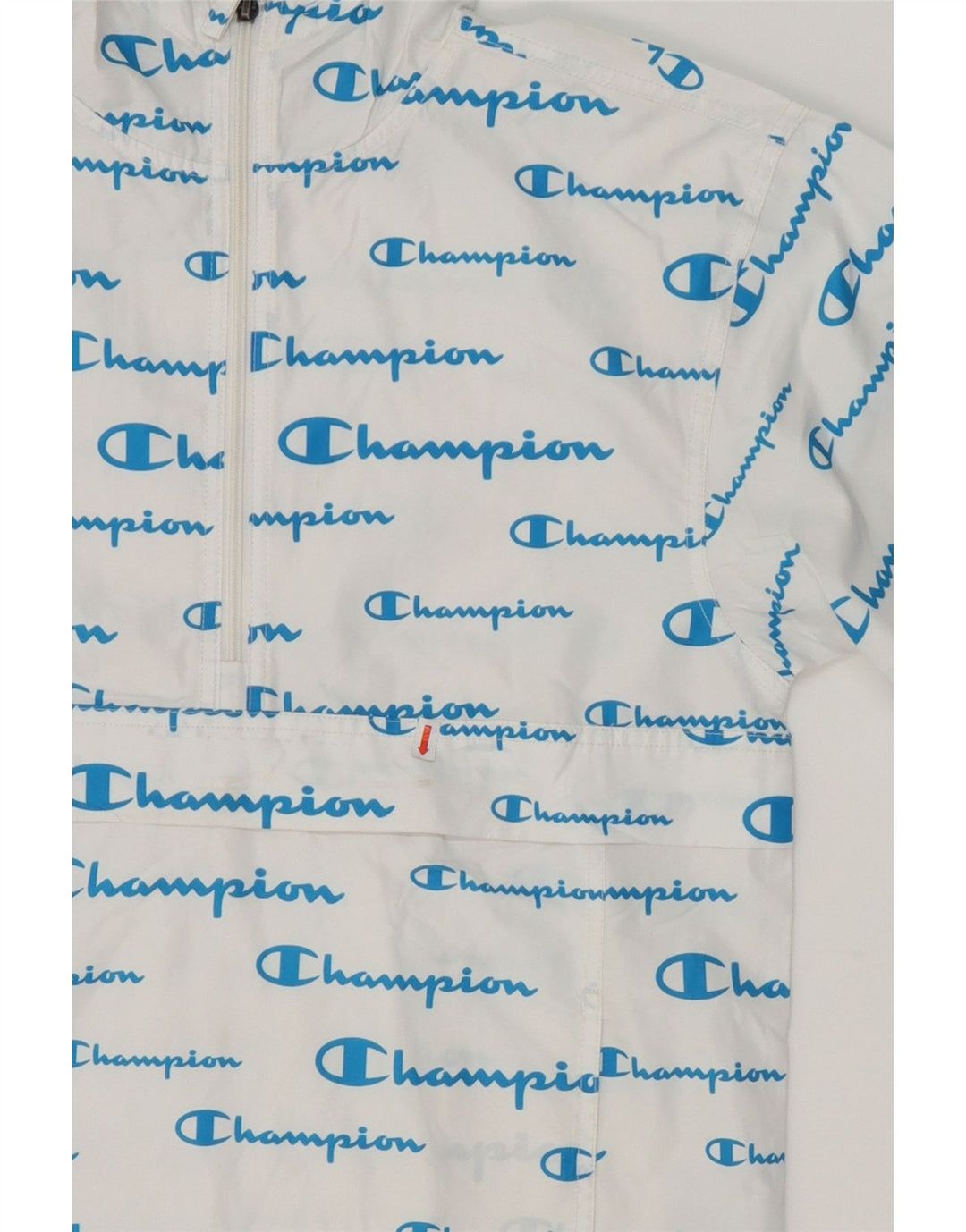 CHAMPION Womens Graphic Hooded Rain Jacket UK 6 XS White Polyester Vintage Champion and Second-Hand Champion from Messina Hembry 