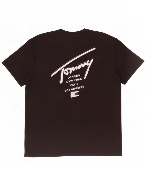Tommy Hilfiger T-shirt graphique pour homme 2XL en coton noir