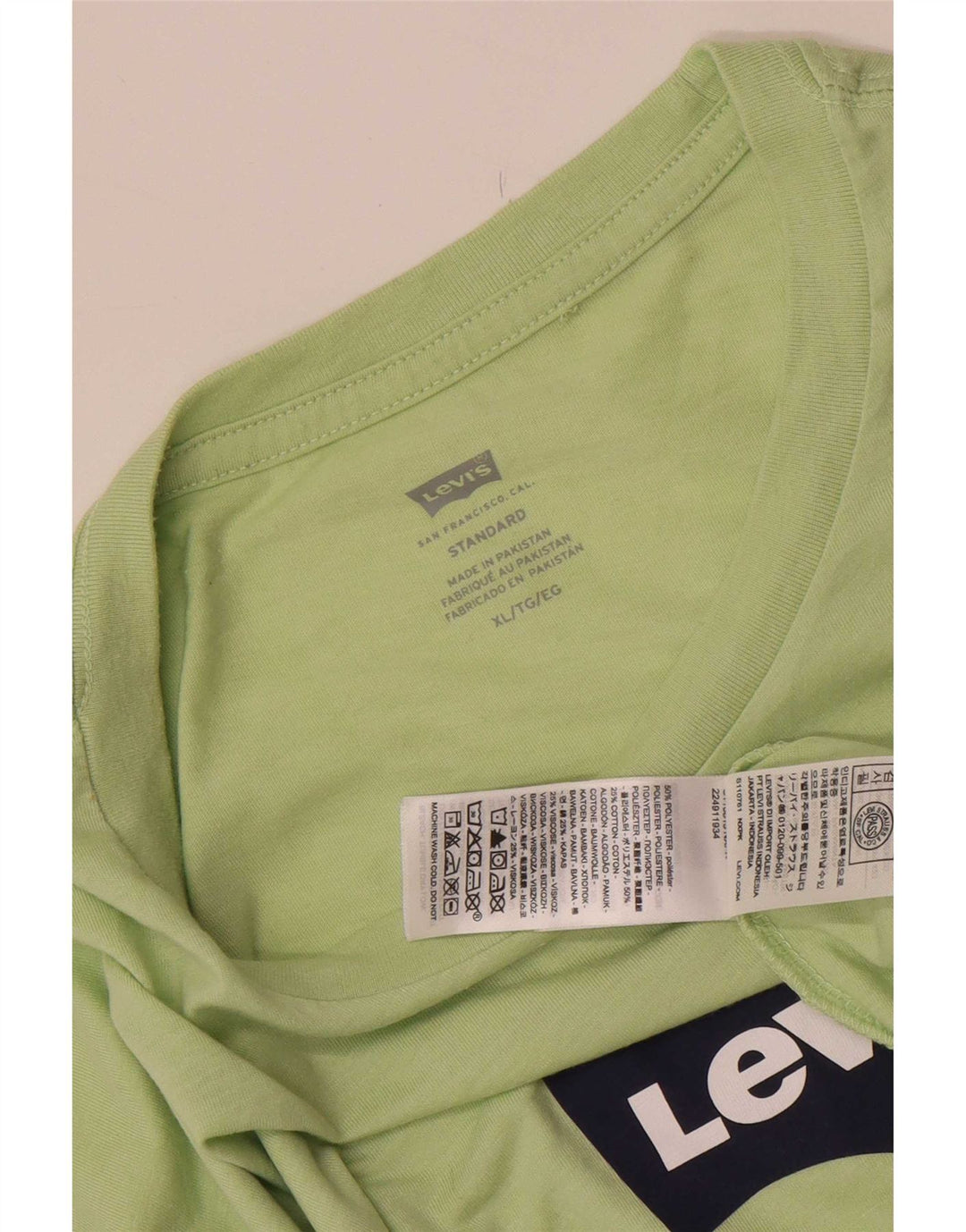 Levi's T-Shirt Standard Graphic Top XL Homme Vert Polyester