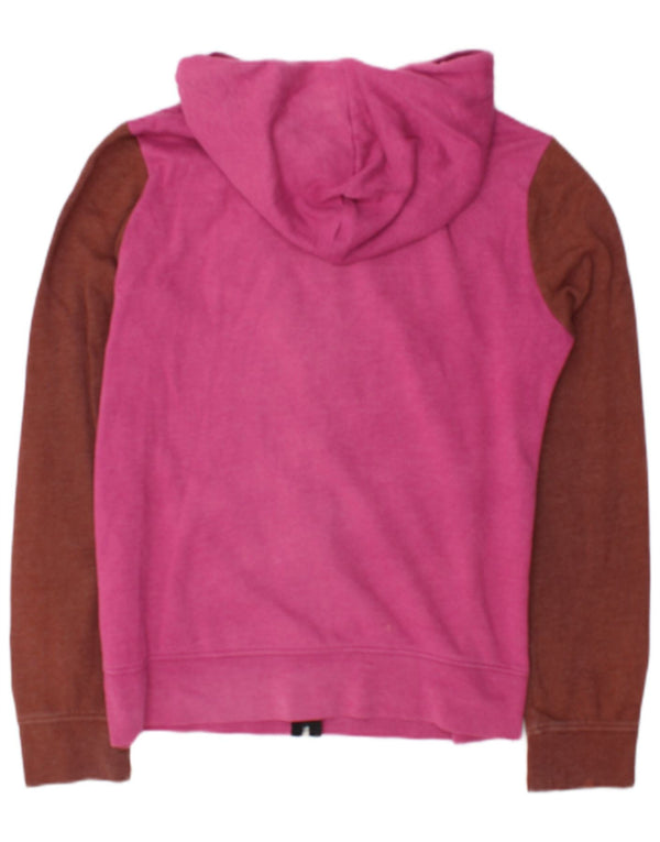 Vans Pull à capuche zippé pour femme UK 16 Grand coton color block rose