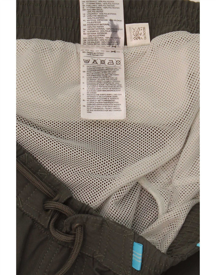 Adidas Short de bain graphique pour hommes, grand, gris, color block, polyester