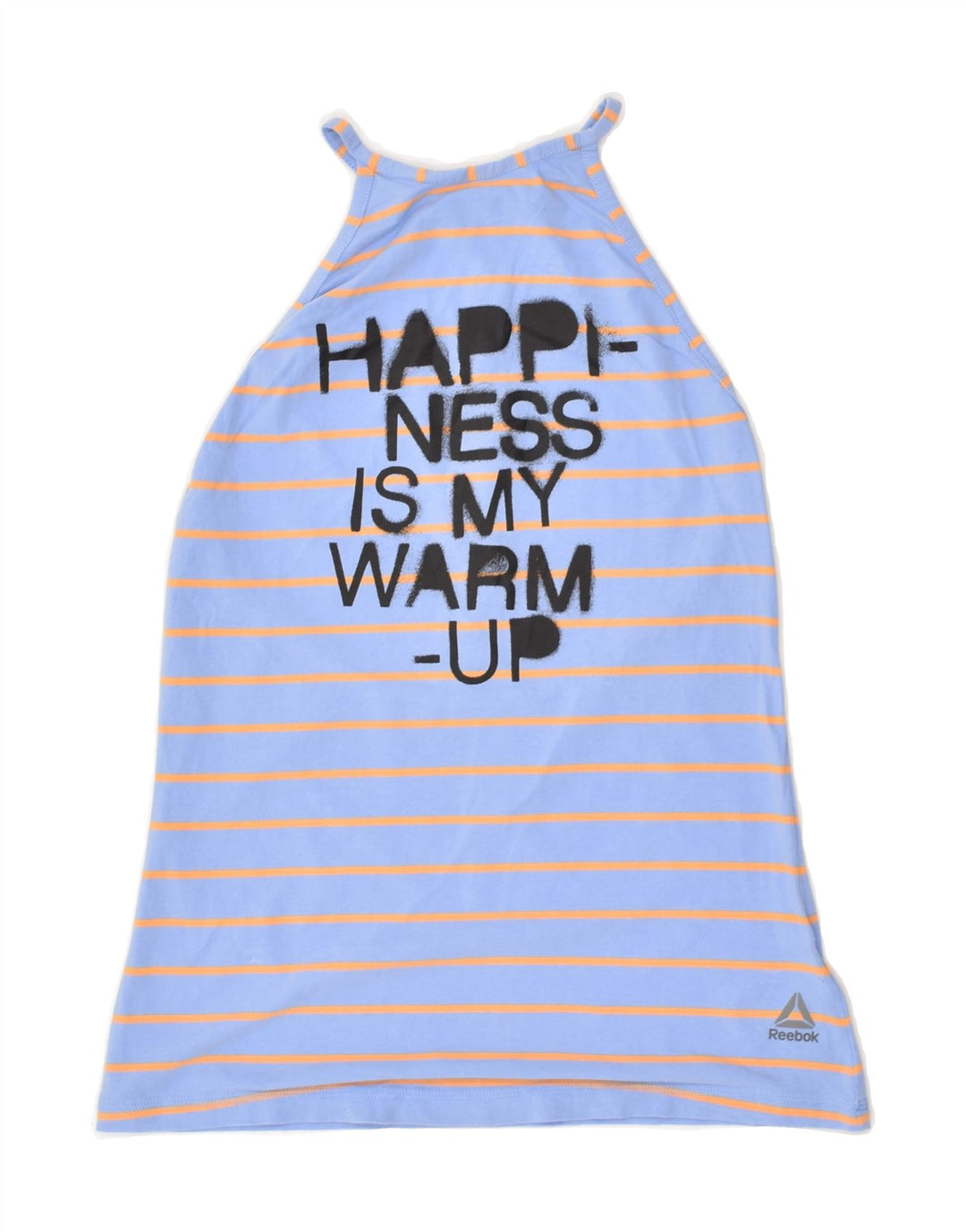 REEBOK Girls Graphic Halter Top 11-12 Years Blue Striped | Vintage Reebok | Thrift | Second-Hand Reebok | Used Clothing | Messina Hembry 