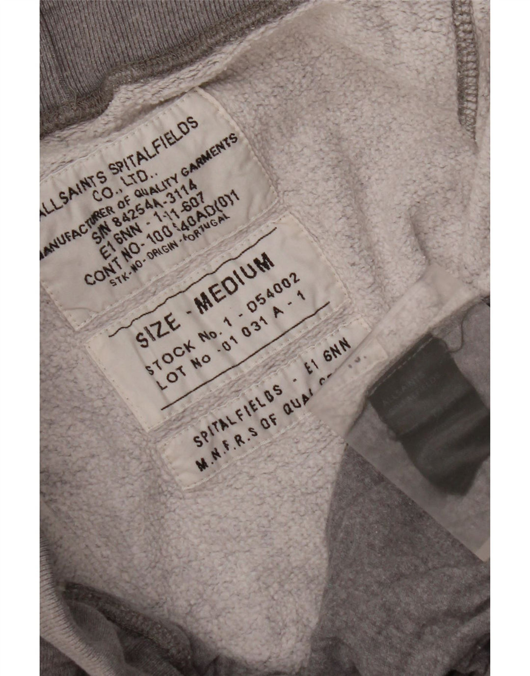 ALL SAINTS Pantalon de Survêtement Joggers Gris Moyen Coton Homme