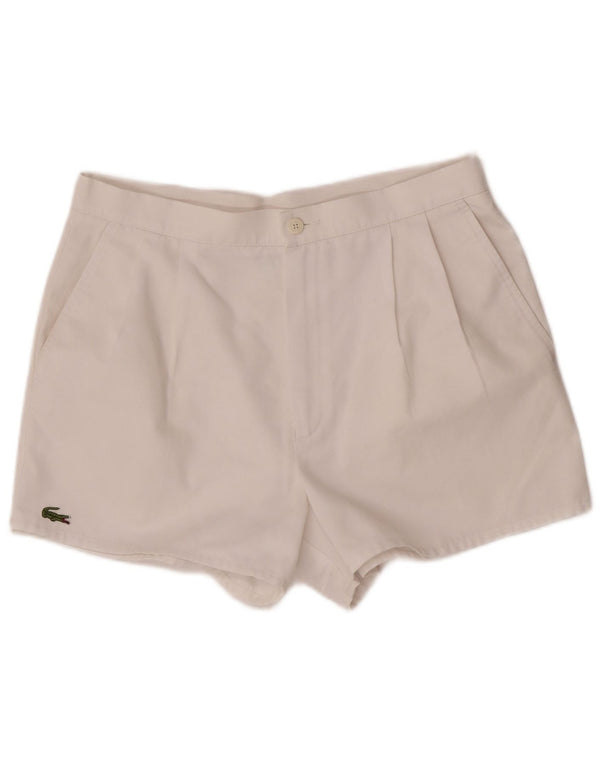 Lacoste Short décontracté pour homme W30 petit polyester blanc