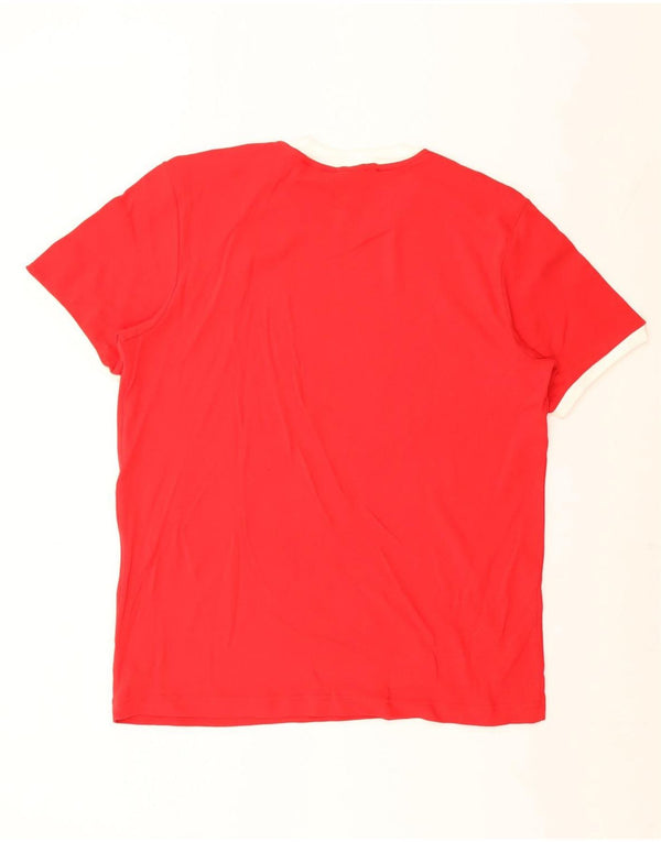 UMBRO T-shirt graphique pour homme en coton color block rouge 2XL