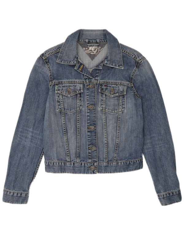 Tommy Hilfiger Veste en jean pour femme UK 12 Bleu moyen Coton