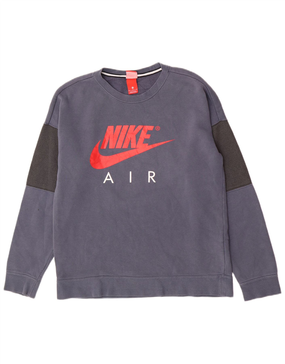 Nike Sweat-shirt graphique en coton color block bleu moyen pour homme