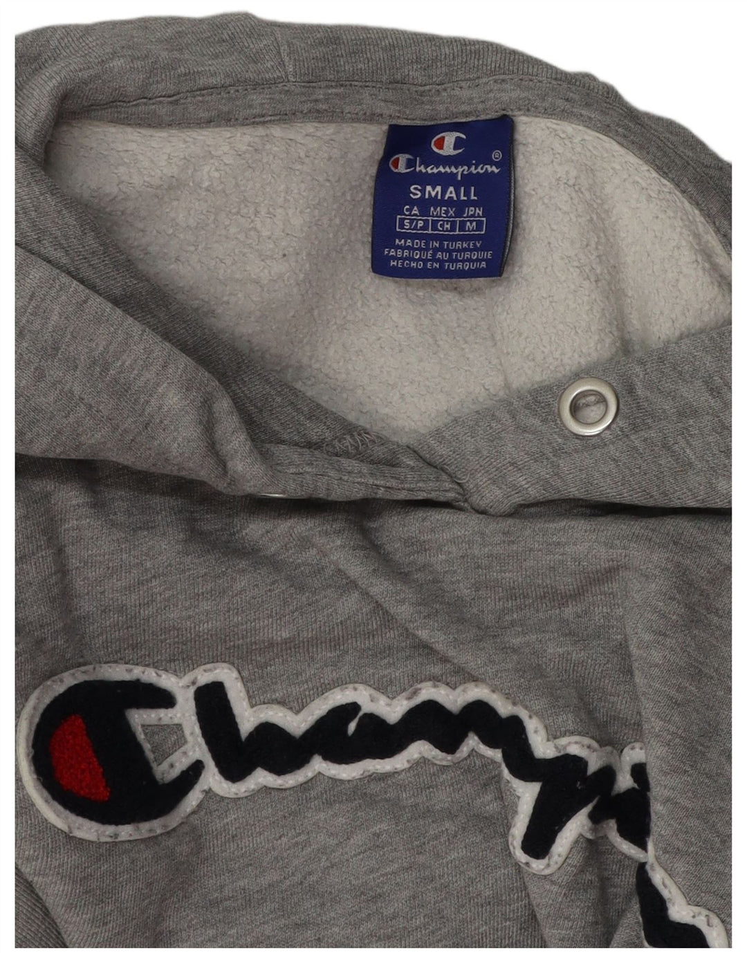 Champion Pull à capuche court surdimensionné pour femme UK 10 Petit Gris Moucheté