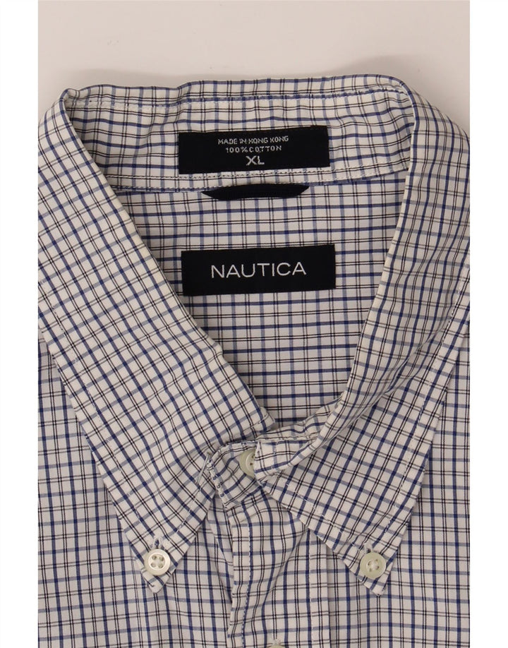 NAUTICA Mens Shirt XL Grey Check Cotton Vintage Nautica and Second-Hand Nautica from Messina Hembry 