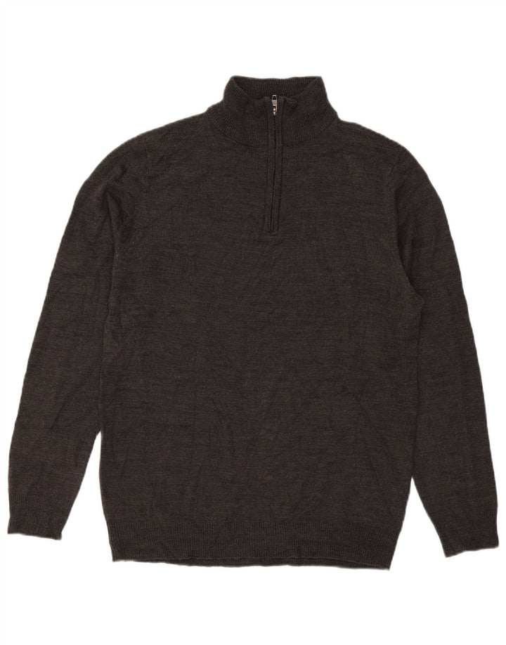 French Connection Pull Col Zippé Homme Large Gris Acrylique