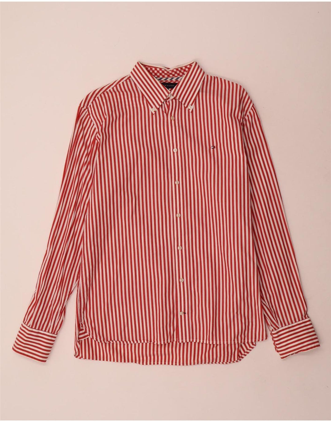 Tommy Hilfiger Chemise Homme Large Rouge Rayé Coton