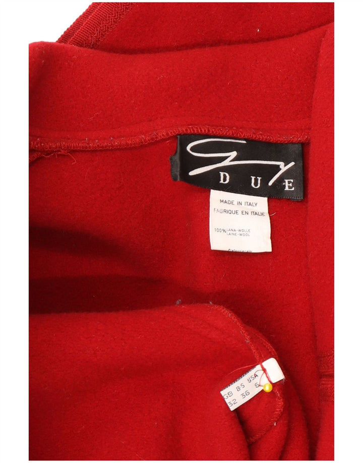 Genny Veste blazer surdimensionnée à 3 boutons pour femme UK 10 Petite laine rouge