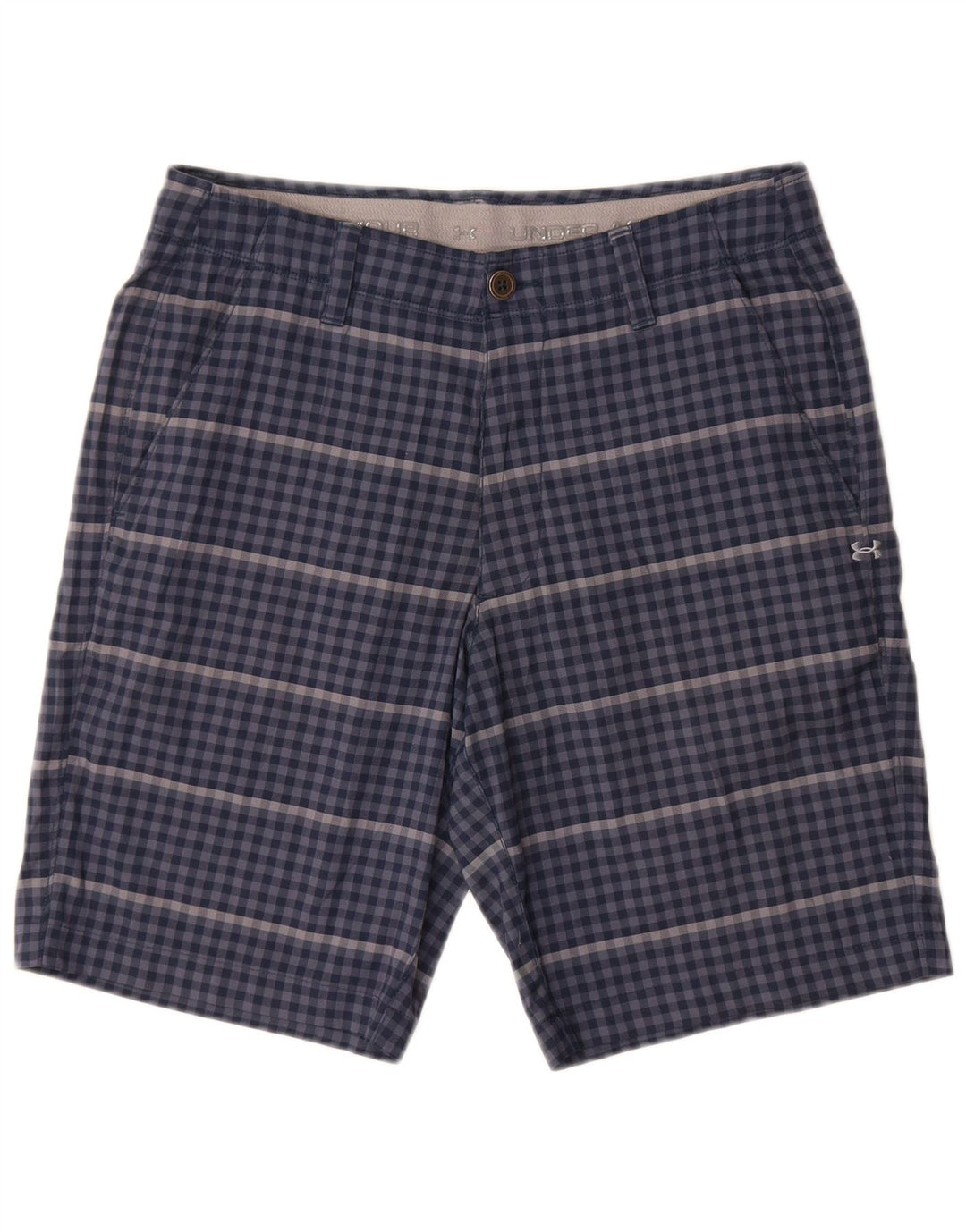 Under Armour Short Chino W32 Homme Bleu Moyen Vichy Polyester