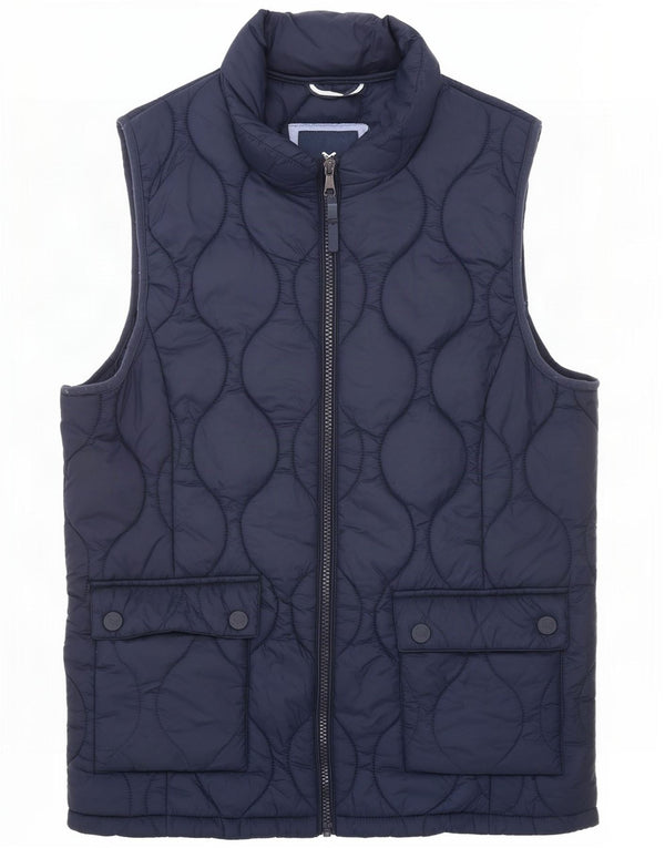 Crew Clothing Gilet rembourré pour femme UK 14 Large Bleu Marine Nylon