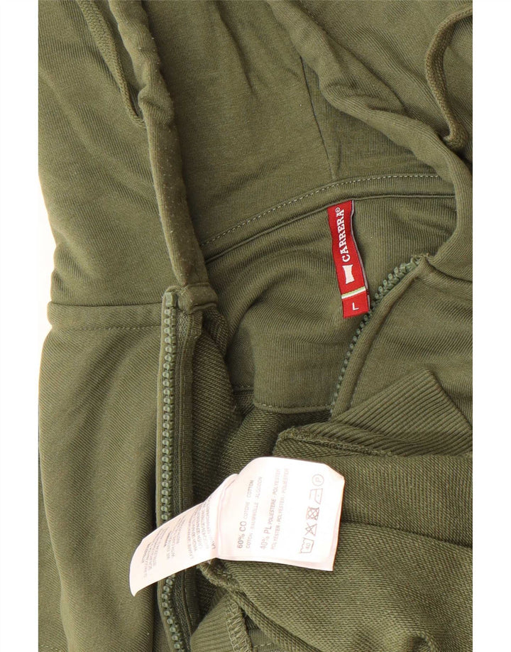 Carrera Pull à capuche zippé pour homme en coton vert grand