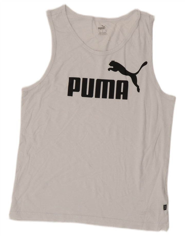 Puma Débardeur graphique pour femme UK 14 Coton blanc moyen
