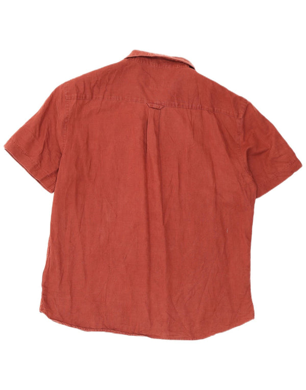 Zara Chemise pull à manches courtes coupe décontractée pour homme, grand bordeaux
