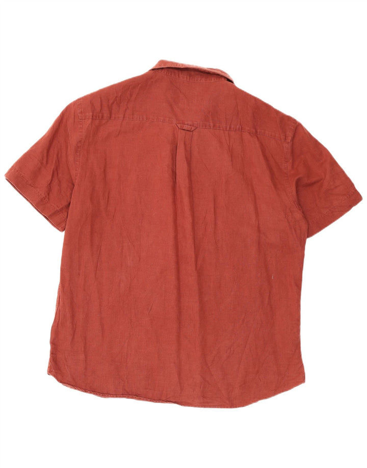 Zara Chemise pull à manches courtes coupe décontractée pour homme, grand bordeaux