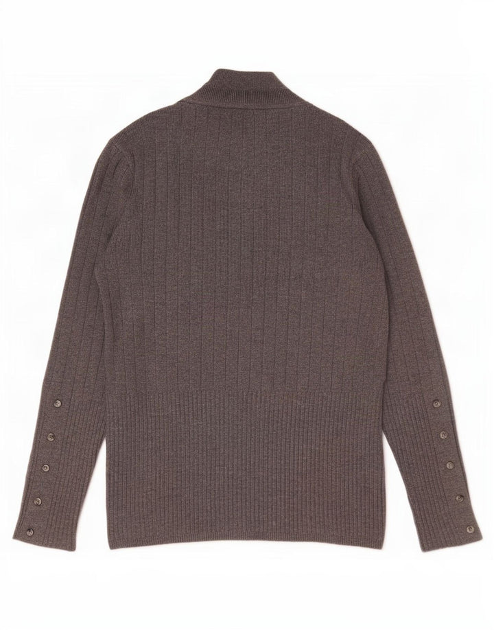 Marks & Spencer Pull col roulé pour femme UK 12 Gris moyen Viscose