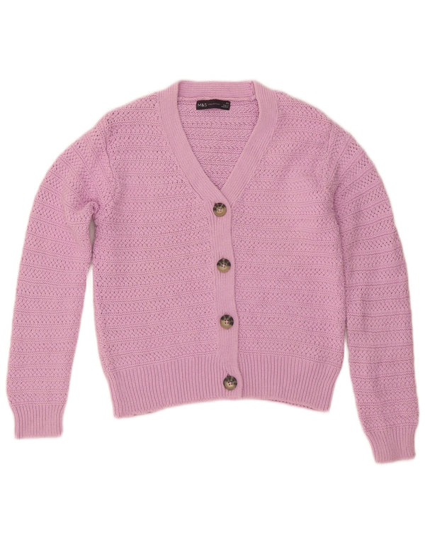 MARKS & SPENCER Cardigan court surdimensionné pour femme UK 6 XS Violet