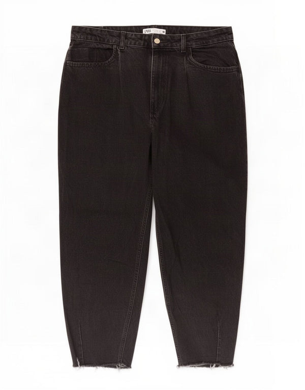 Zara Jean court taille haute fuselé pour femme EU 42 Large W32 L26 Noir