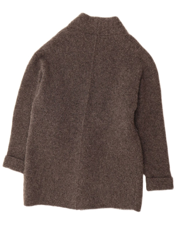 Zara Womens Oversize Longline Open Cardigan Sweater UK 10 Petite laine grise