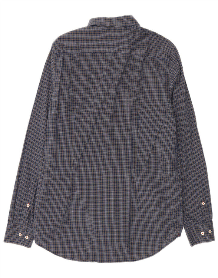 Tommy Hilfiger Chemise Slim Fit pour Homme en Coton à Carreaux Bleu Marine Large