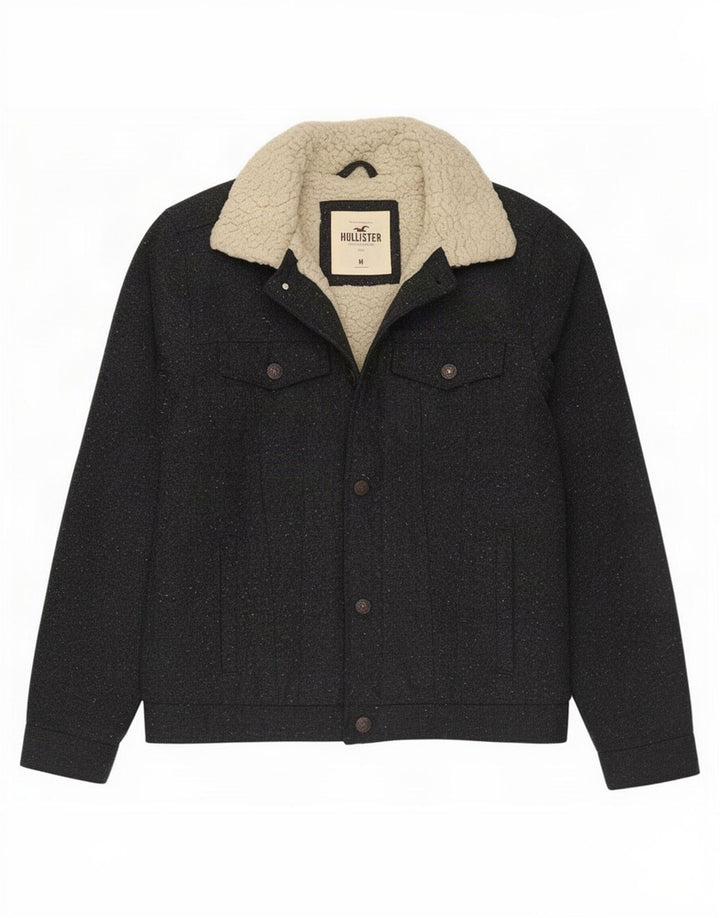 Hollister Veste Sherpa Homme UK 38 Gris Moyen Polyester
