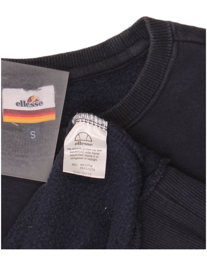 Ellesse Homme Sweatshirt Jumper Petit Bleu Marine Coton