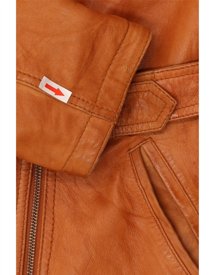 Yessica Veste en cuir pour femme UK 20 2XL Cuir marron