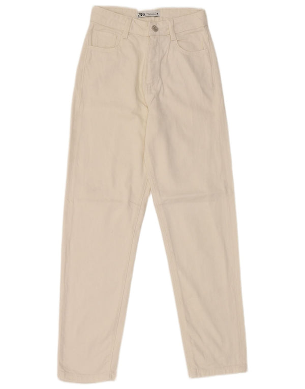 Zara Jean fuselé taille haute pour femme EU 32 2XS W22 L27 Blanc