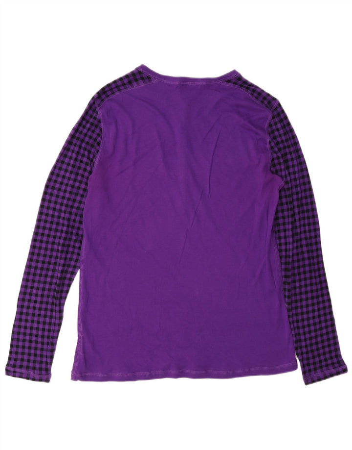 Chaps Haut à manches longues pour femme UK 18 XL Violet à carreaux en coton