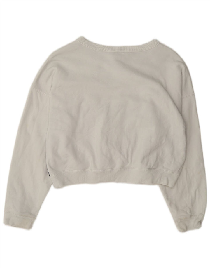 Champion Sweat-shirt court surdimensionné pour femme UK 10 Petit Blanc
