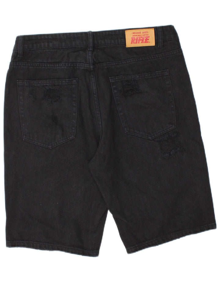 Rifle Short en jean vieilli pour homme IT 48 Medium W32 Noir Coton